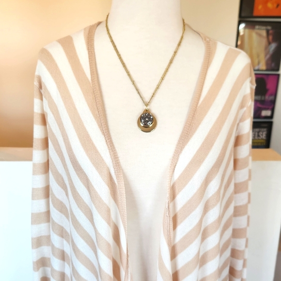 TORRID Tissue Weight Cardigan Drape Front Stripe Sweater 2X - Picture 6 of 13